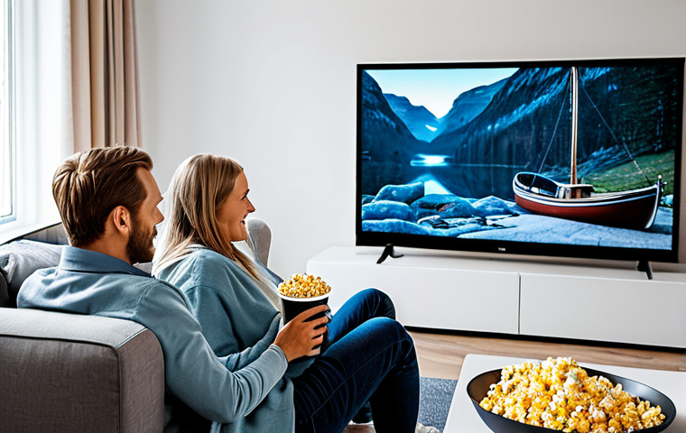 Modern Swedish Family Movie Night**
"A Swedish family of four, fully clothed in comfortable, modern clothing, gathered on a cozy sofa in a brightly lit living room. They are watching a movie on a large smart TV. Popcorn and snacks are on the coffee table. Scandinavian design elements are visible in the room's decor. safe for work, appropriate content, family-friendly, fully clothed, perfect anatomy, correct proportions, natural pose, professional photography, high quality."
**