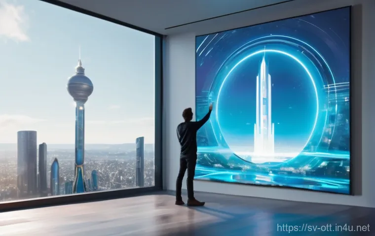 OTT와 블록체인 기술 - **Prompt 1: Digital Asset Ownership in a Futuristic Home**
    "A young adult, appearing to be in th...