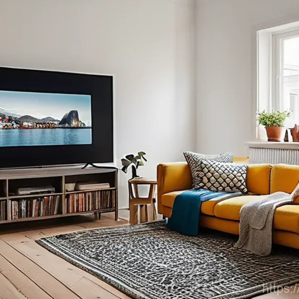 OTT의 지역화 콘텐츠 - **A Cozy Swedish Family Enjoying Localized Content:**
A vibrant, cinematic scene of a modern Swe...
