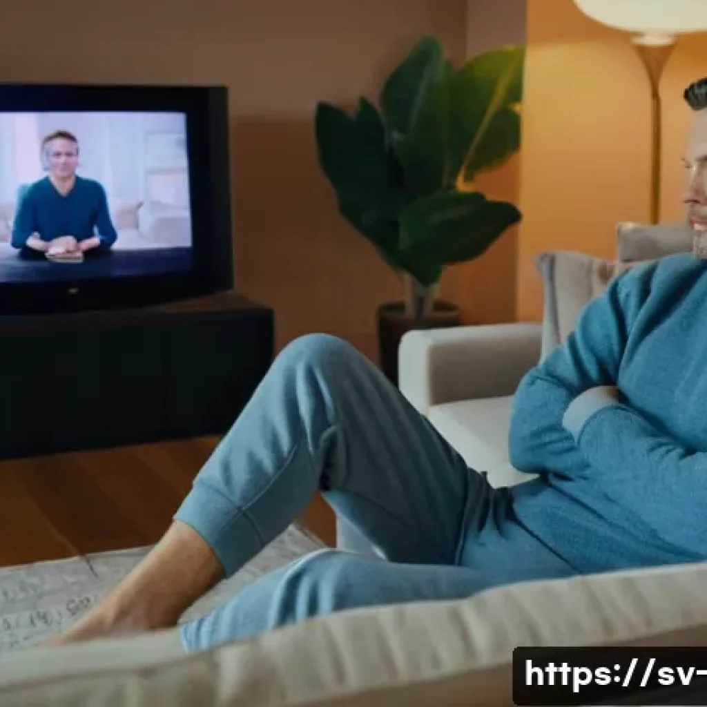 OTT 무광고 모델 분석 - **Prompt:** A cozy living room scene with a person (age 25-35, wearing comfortable loungewear like a...