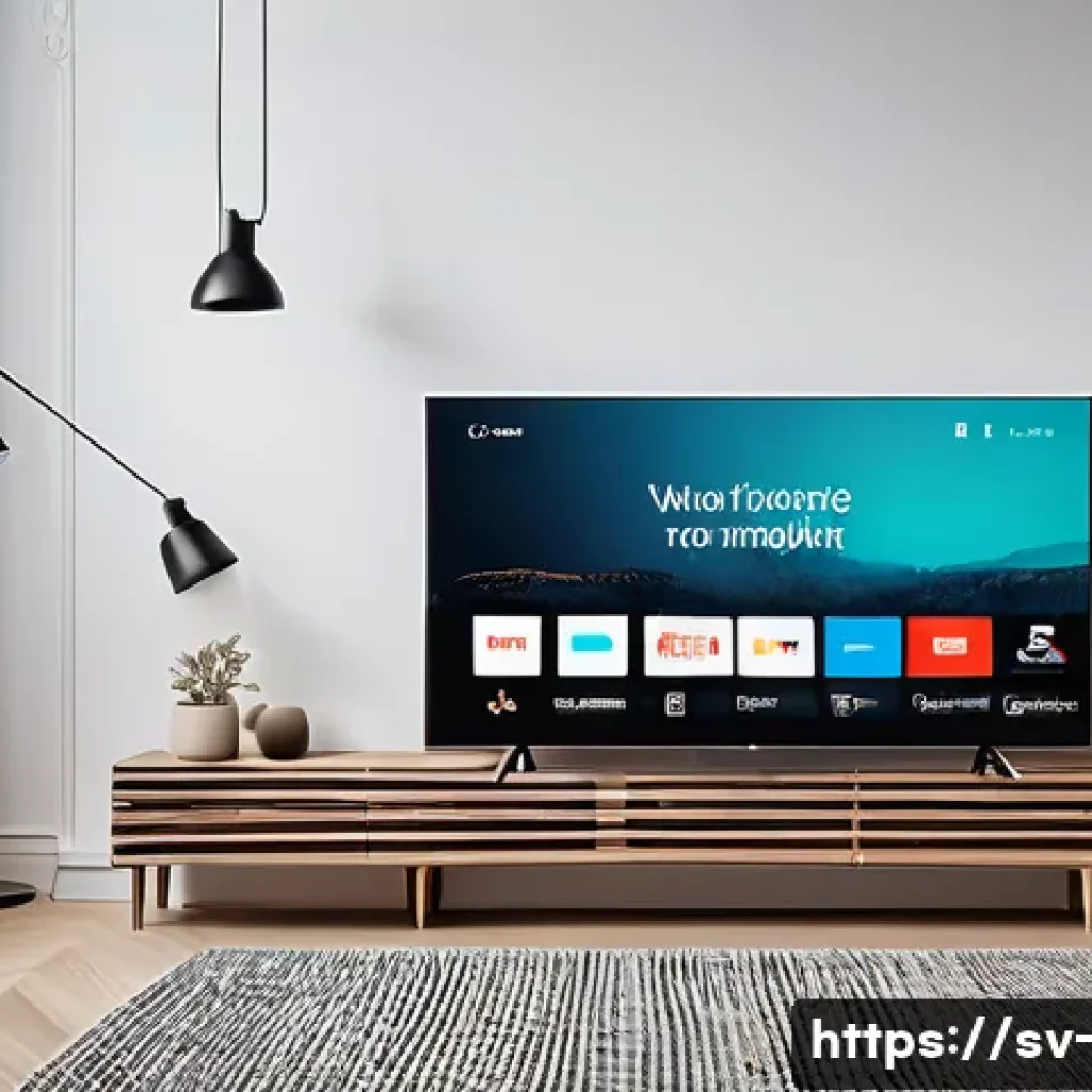 OTT와 사용자 피드백 - A sleek, modern streaming platform interface displayed on a large smart TV in a cozy Swedish living ...