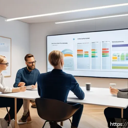 Home 17 OTT 플랫폼 콘텐츠 제공사 - A modern OTT content strategy meeting scene in a bright Scandinavian office with diverse professiona...