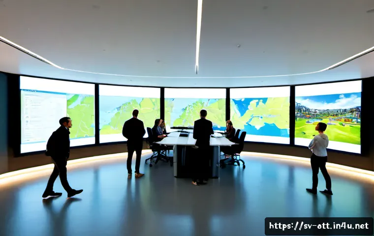 OTT 콘텐츠 라이선스 정책 - Photorealistic modern Stockholm streaming-platform office, a diverse Swedish licensing team in smart...
