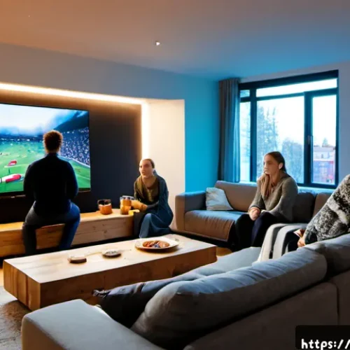 Home 17 OTT가 가져온 새로운 트렌드 - Photorealistic evening in a modern Stockholm apartment, a diverse group of Swedish friends in cozy s...